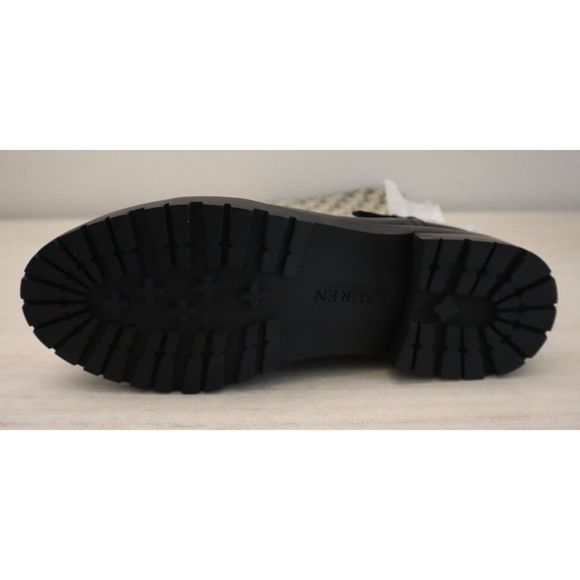 Lauren Ralph Lauren Womens Sz 7 Black Emelie Monogram Jacquard Riding Boots $250 - Picture 3 of 12